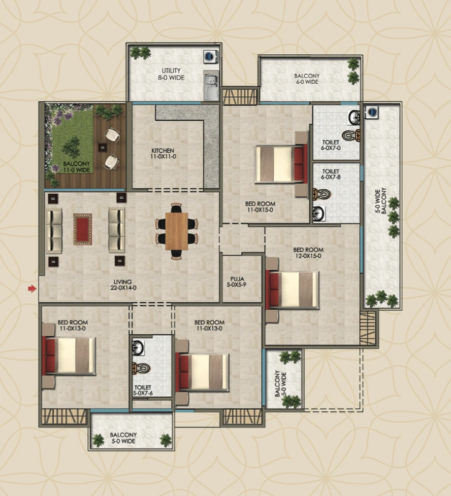 4bhk 1530sq.ft